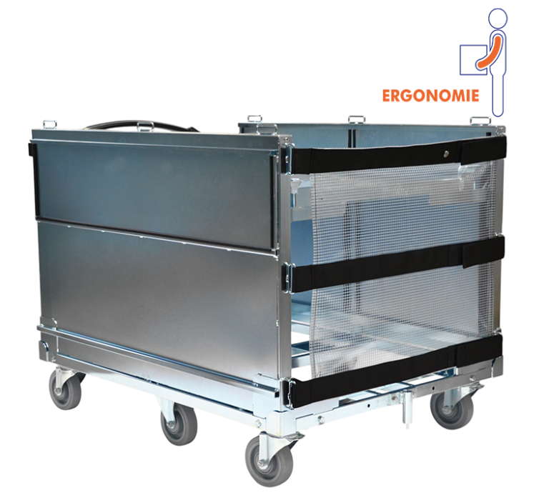 Chariot ergonomique – plateau 1210 x 810 mm